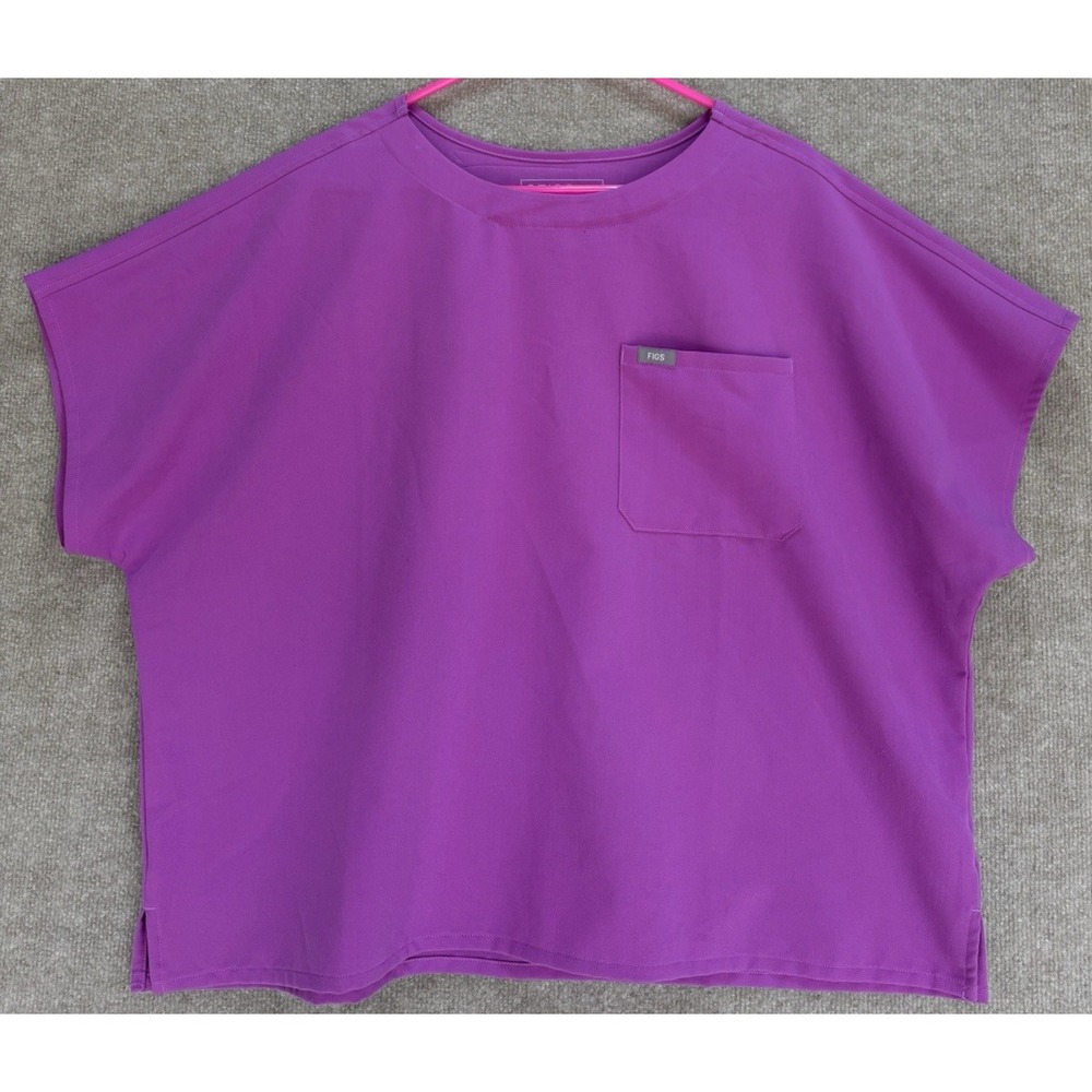 FIGS Women's XXL Pink Scrub Top Solid Technical Collection Medical Nursing GUC